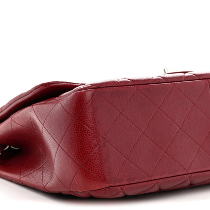 Chanel Caviar Quilted Jumbo Single Flap Dark Red 9 of 10
