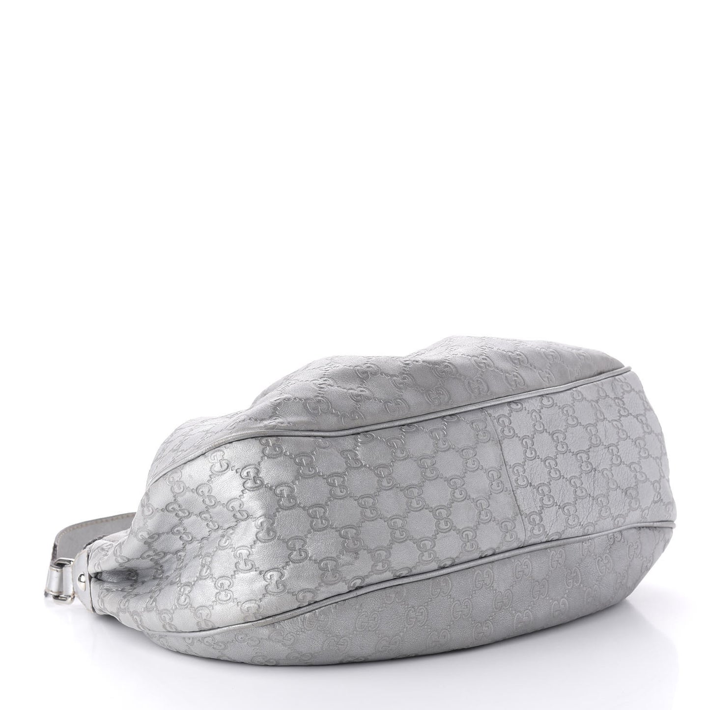 Metallic Guccissima Medium Sukey Hobo Silver