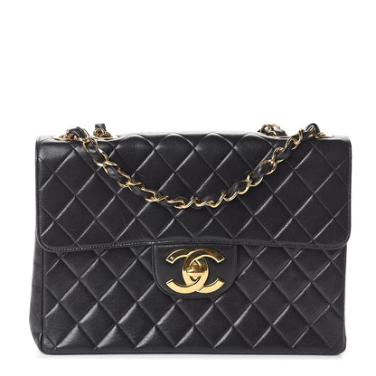 Chanel Lambskin Quilted XL Jumbo Single Flap Black 1 of 11