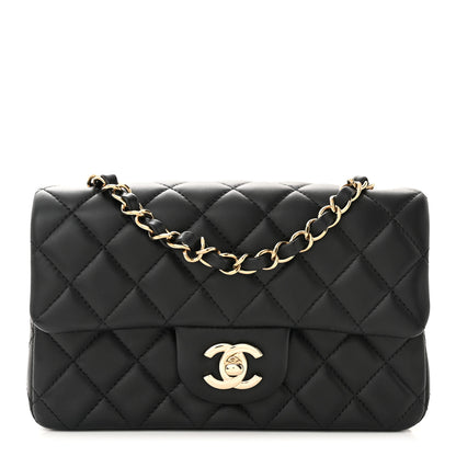 Chanel Lambskin Quilted Mini Rectangular Flap Black 1 of 11