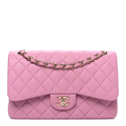 Chanel Caviar Quilted Jumbo Double Flap Pink 1 of 11