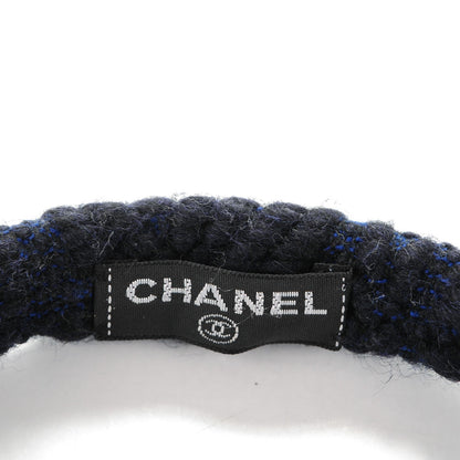 Chanel Rabbit Fur Tweed CC Earmuffs Blue Black 6 of 6