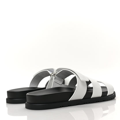 Hermes Calfskin Womens Chypre Sandals 39.5 White 4 of 9