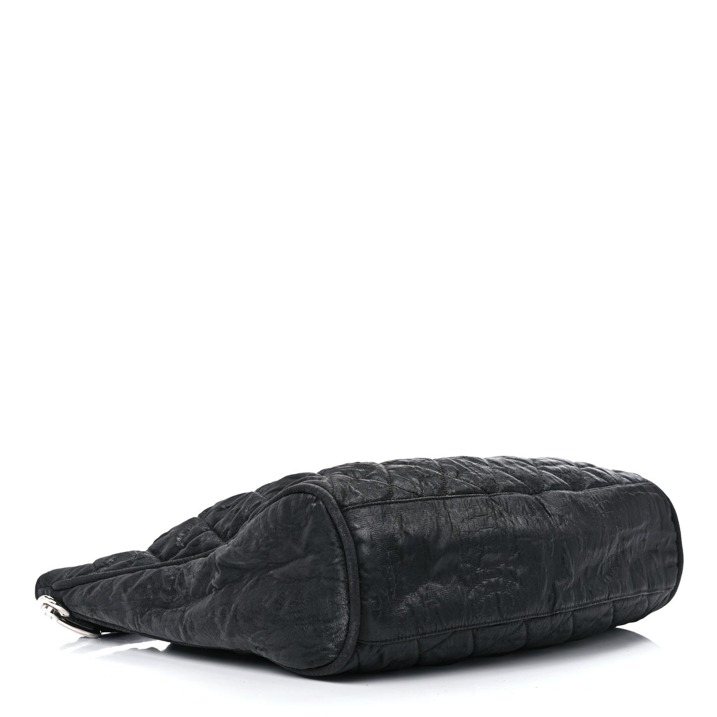 Crinkled Coated Canvas Le Marais Hobo Black