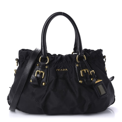 Prada Tessuto Nylon Jacquard Logo Tote Black 1 of 10