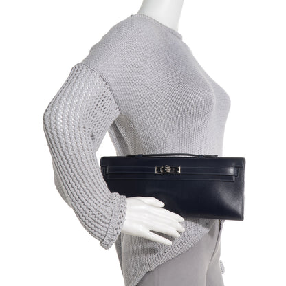 Hermes Box Kelly Cut Clutch Pochette Indigo 2 of 8