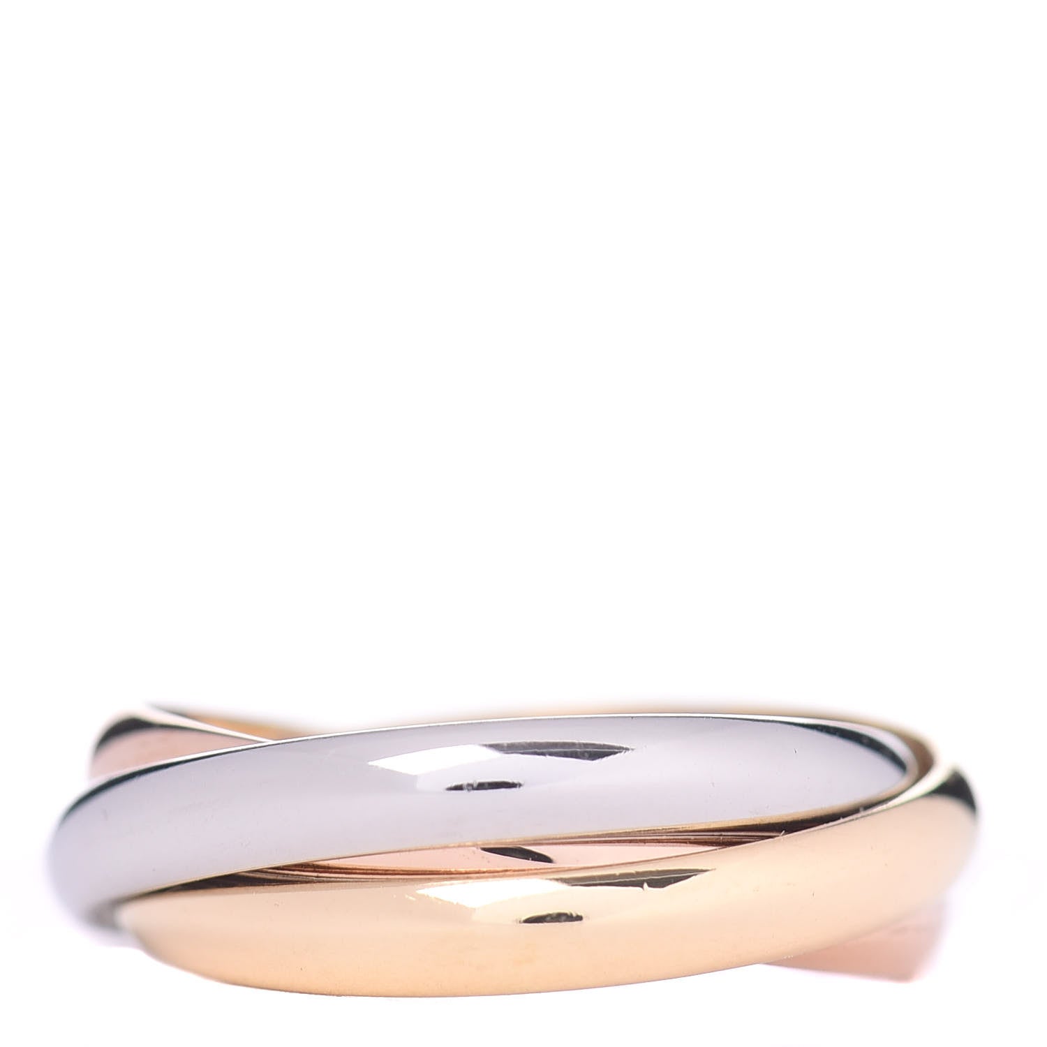 Cartier 18K Pink Yellow White Gold Small Trinity Ring 49 4.75 3 of 4