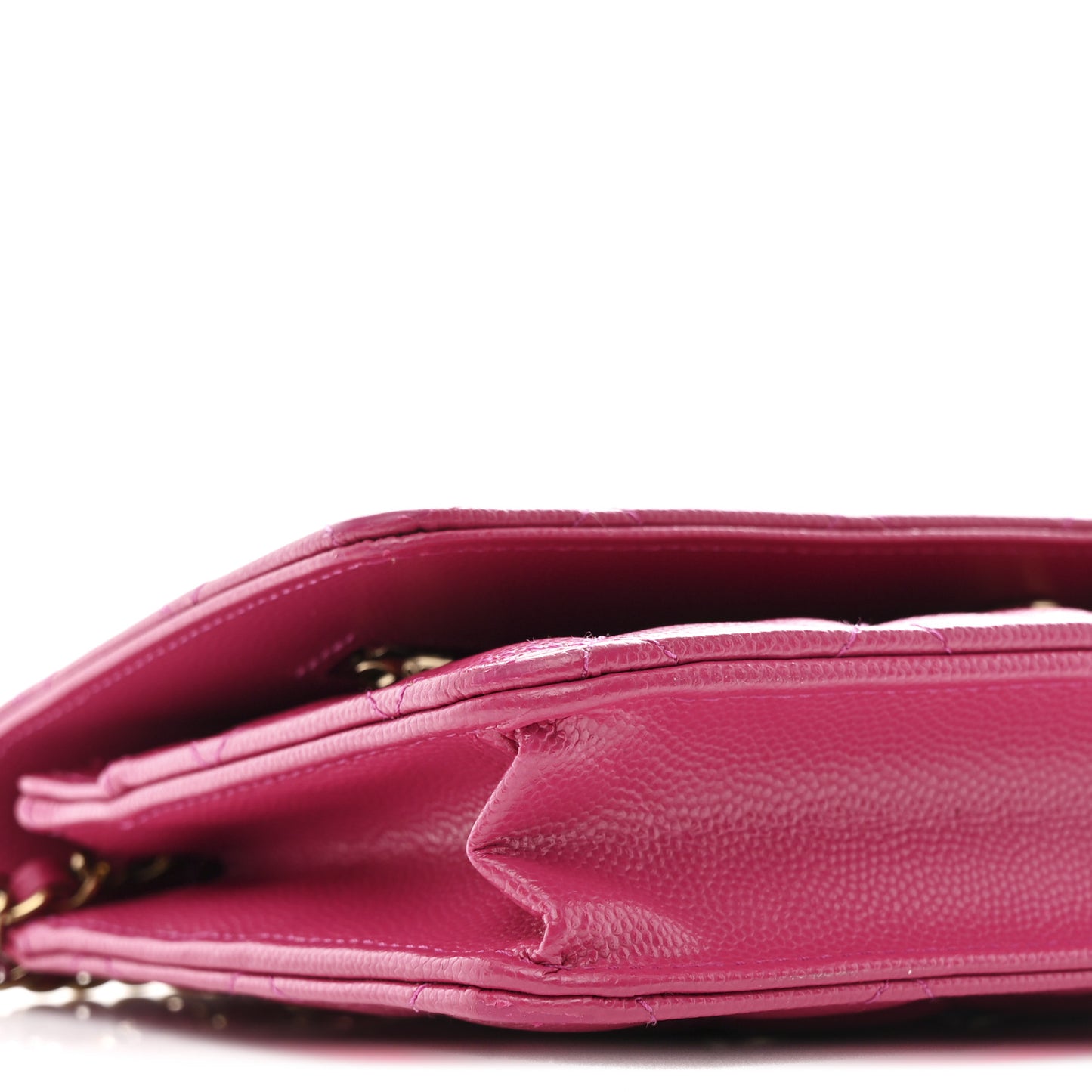 Caviar Quilted Wallet On Chain WOC Dark Pink