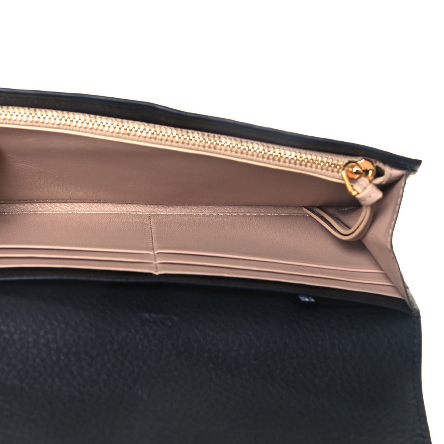 Smooth Calfskin Alphabet Long Wallet Black