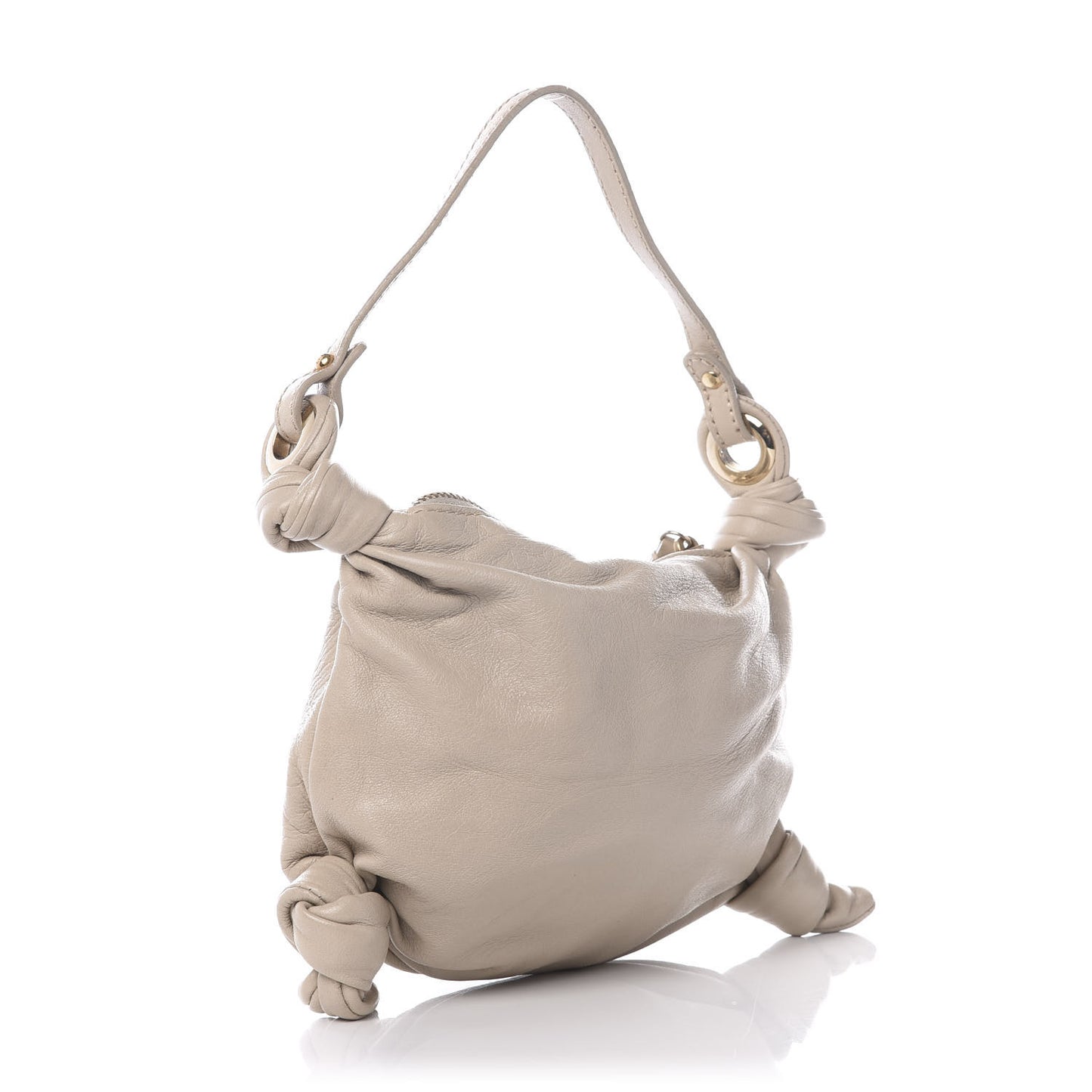 Calfskin Mini Hobo Bag Beige