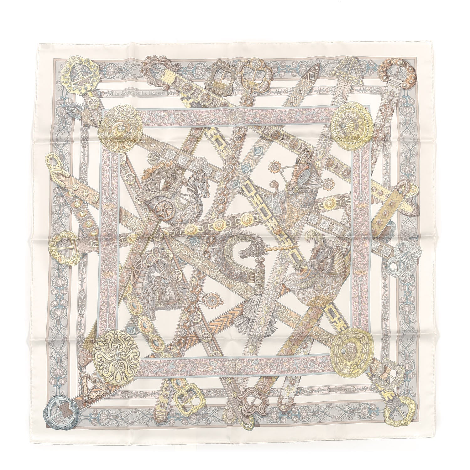 Hermes Silk Le Songe De La Licorne Scarf 90 1 of 5