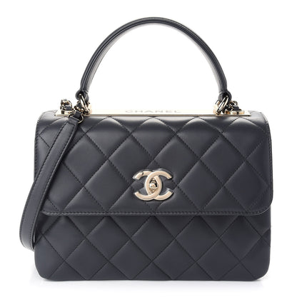 Chanel Lambskin Quilted Small Trendy CC Dual Handle Flap Bag Dark Grey 1 of 8