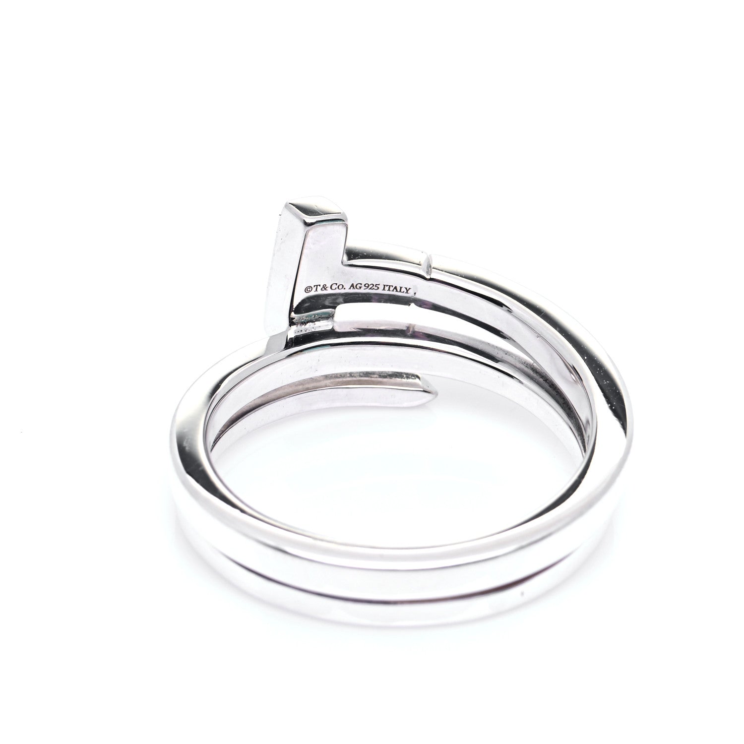 Tiffany Sterling Silver T Square Wrap Ring 57 8 4 of 5