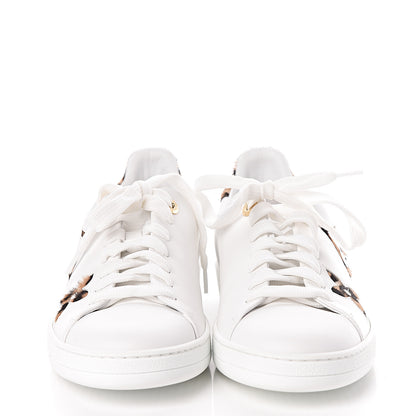 Louis Vuitton Calfskin Calf Hair Monogram Giant Jungle Frontrow Sneakers 37.5 White 2 of 9