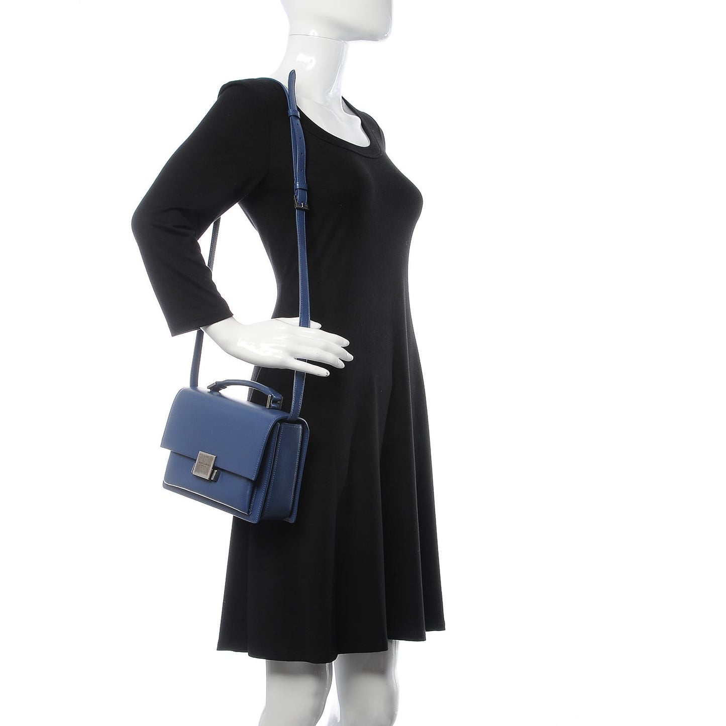 Calfskin Medium Bellechasse Satchel Blue