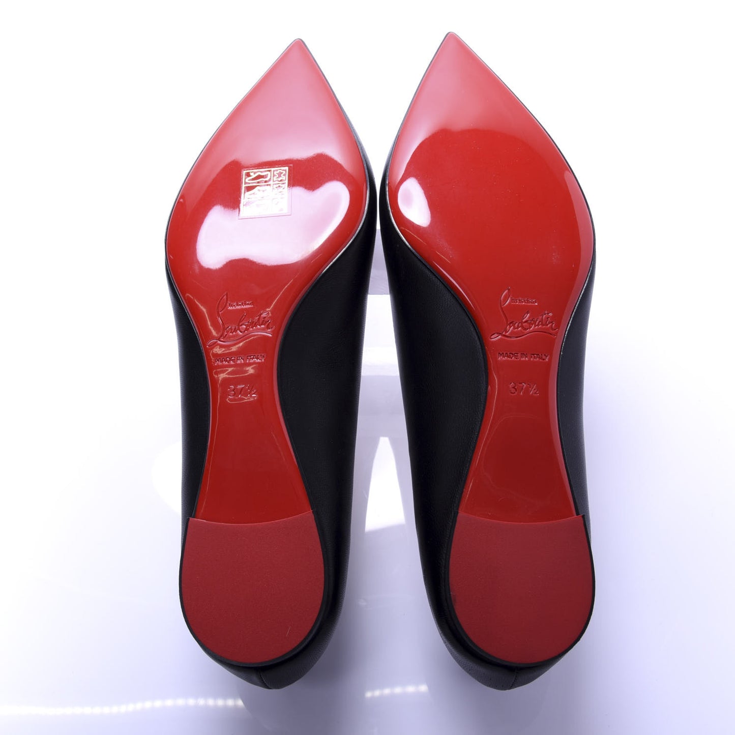 Shiny Nappa Ballalla Flats 37.5 Black