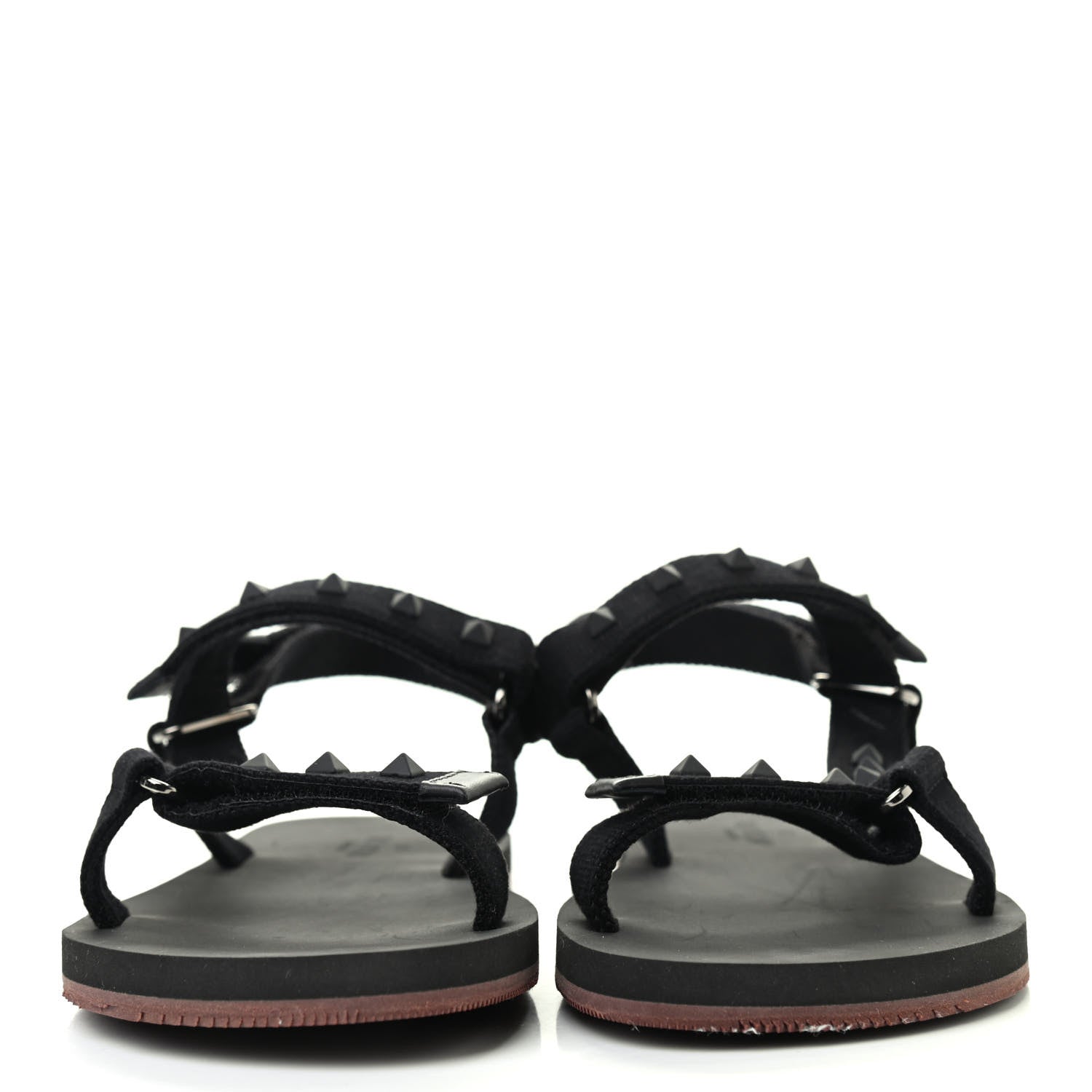 Valentino Garavani Nylon Rockstud Velcro Sandals 39 Black 2 of 9