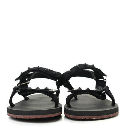 Valentino Garavani Nylon Rockstud Velcro Sandals 39 Black 2 of 9
