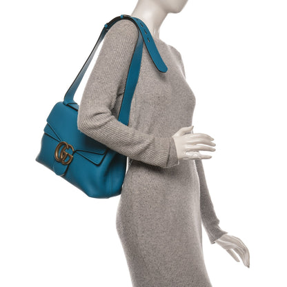 Gucci Calfskin GG Marmont Shoulder Bag Turquoise 8 of 12