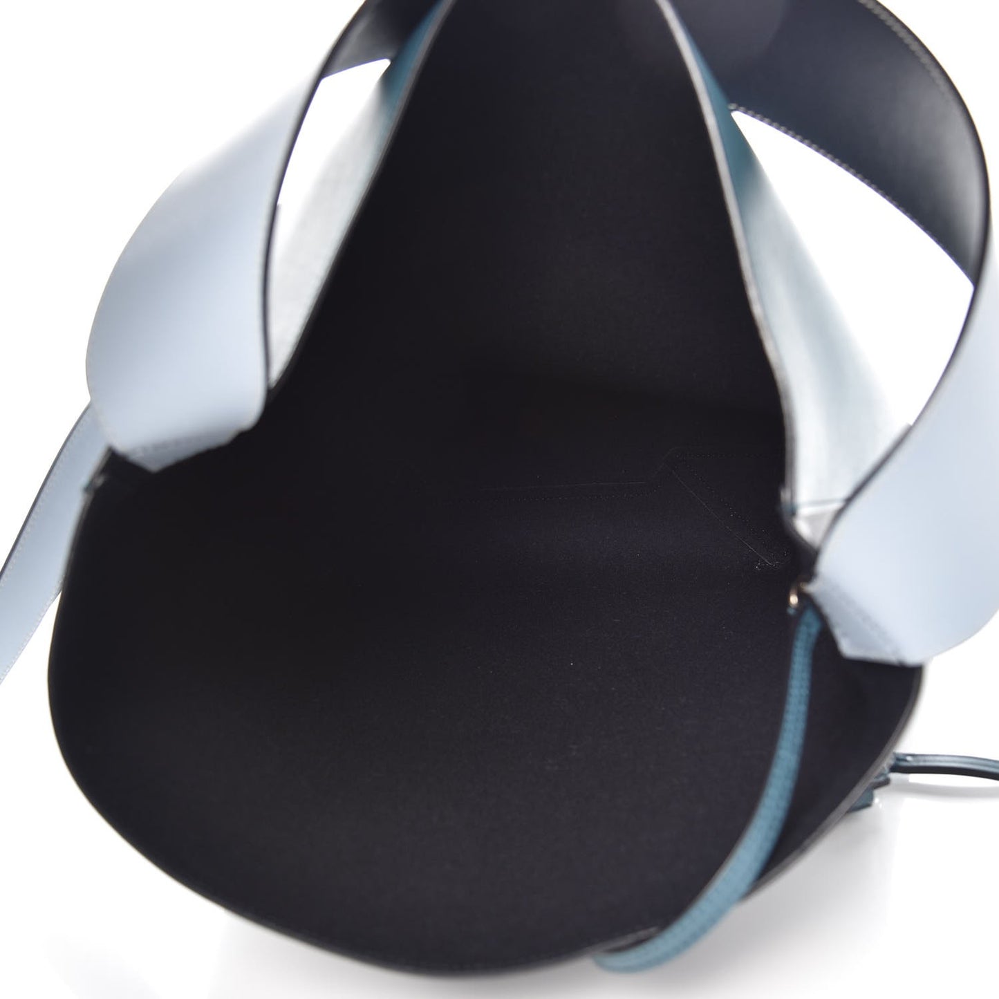 Shiny Smooth Calfskin Small Twisted Cabas Ocean Black