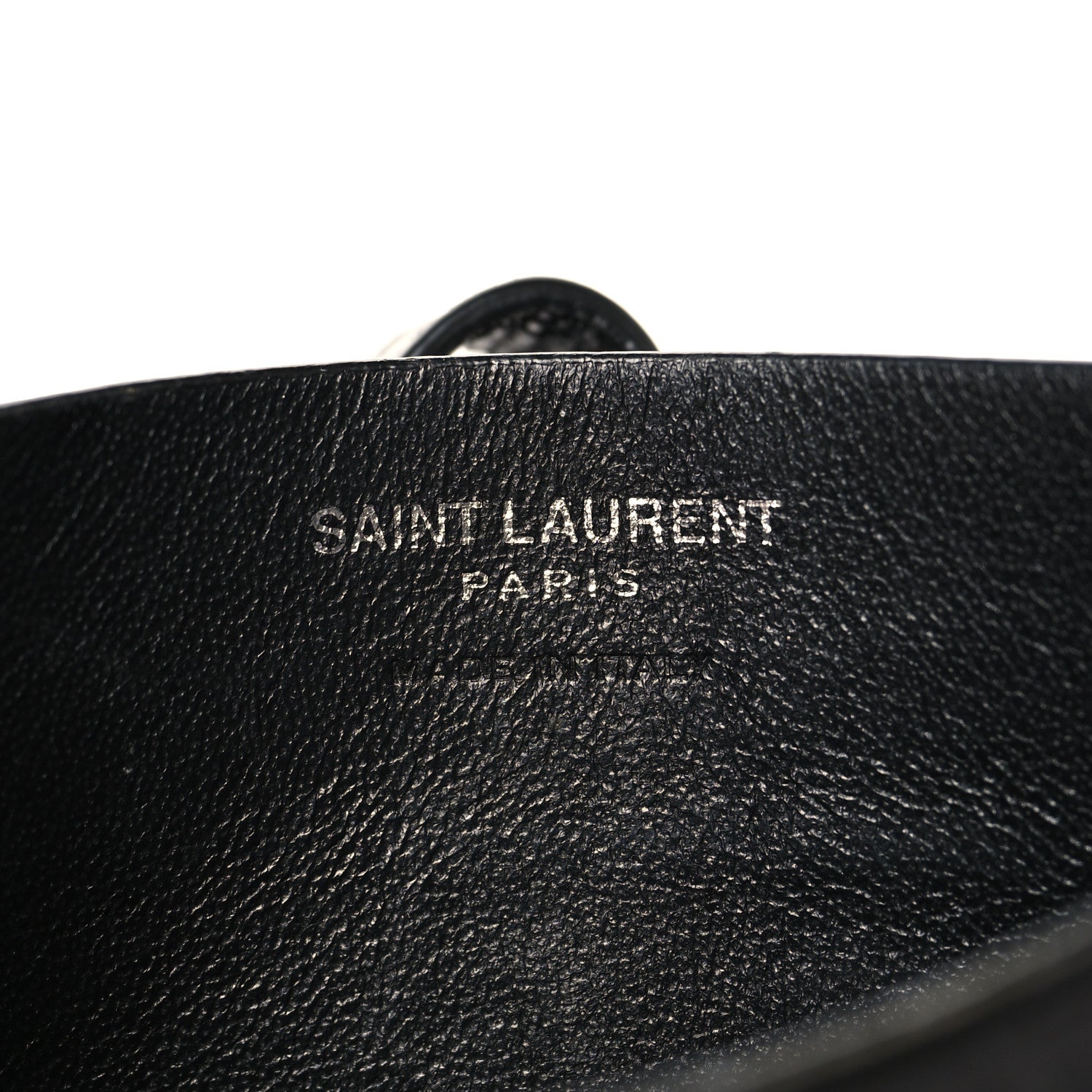 Saint Laurent Calfskin Crocodile Embossed Sac De Jour Card Case Black 6 of 8
