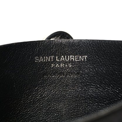 Saint Laurent Calfskin Crocodile Embossed Sac De Jour Card Case Black 6 of 8