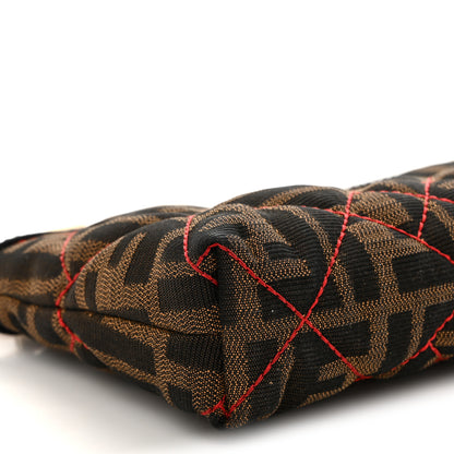 Fendi Zucca Quilted Pochette Tobacco Red 10 of 12