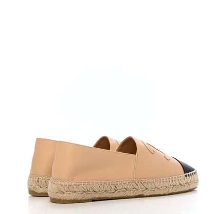 Chanel Lambskin CC Espadrilles 38 Beige Black 3 of 4