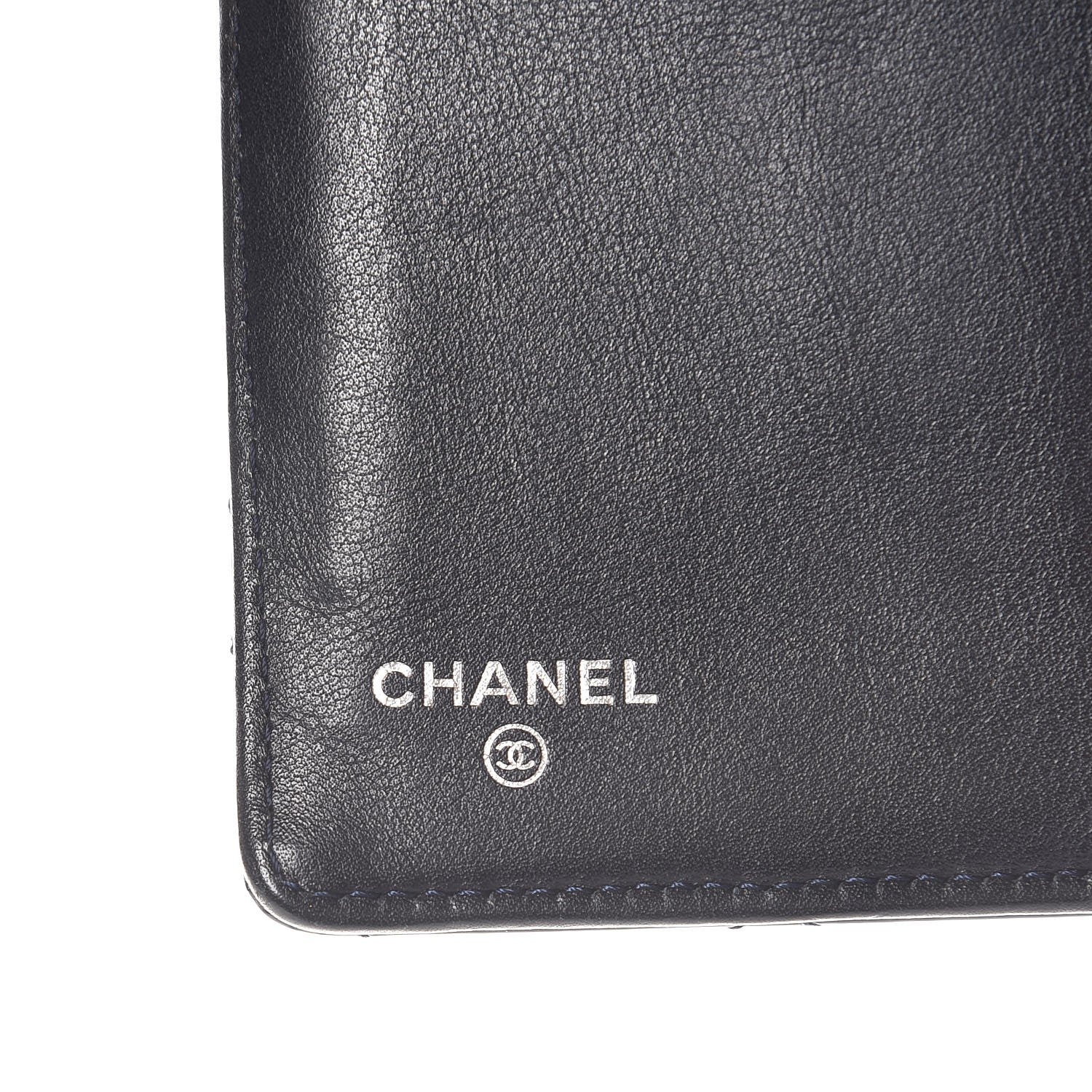 Chanel Patent Quilted Yen Wallet Dark Blue 6 of 10
