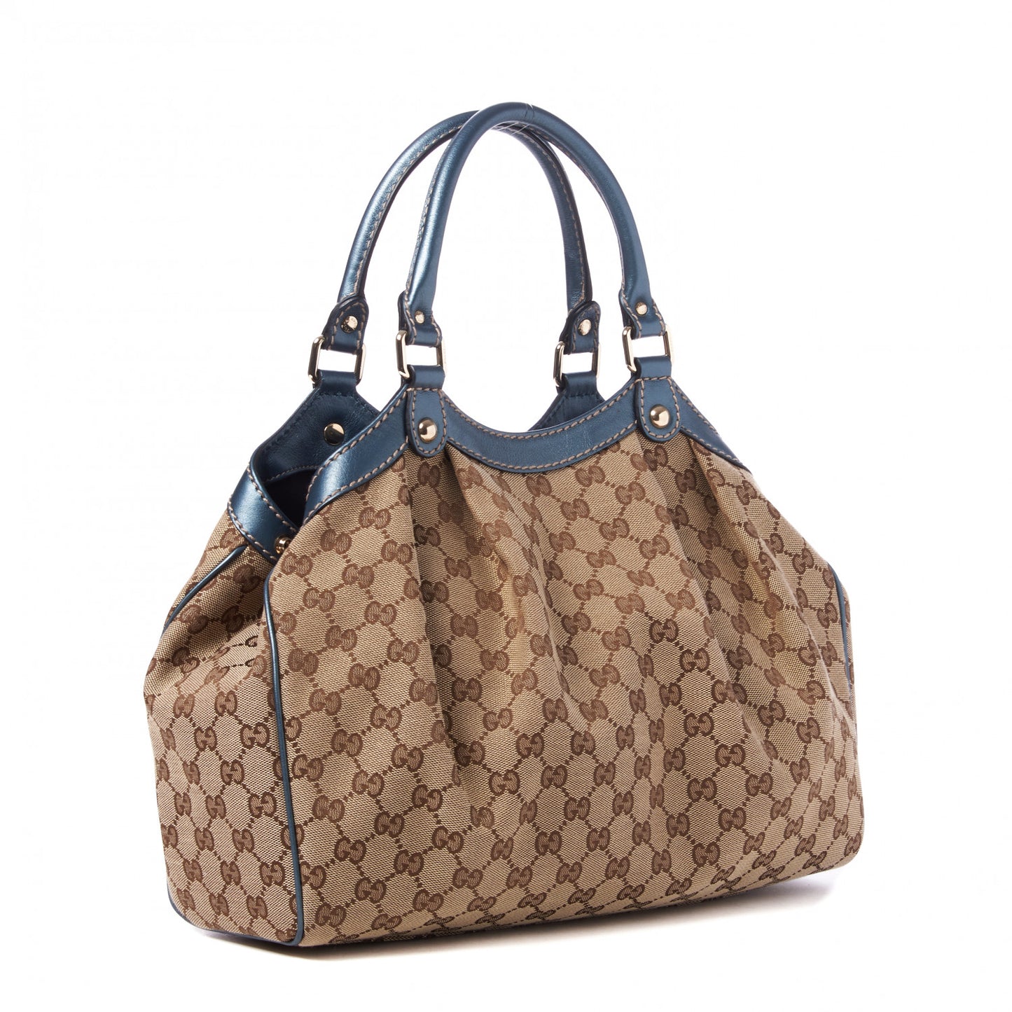 Monogram Medium Sukey Tote Metallic Blue