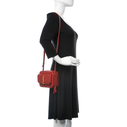 Saint Laurent Lambskin Matelasse Monogram Mini Vicky Camera Bag Rouge 2 of 9