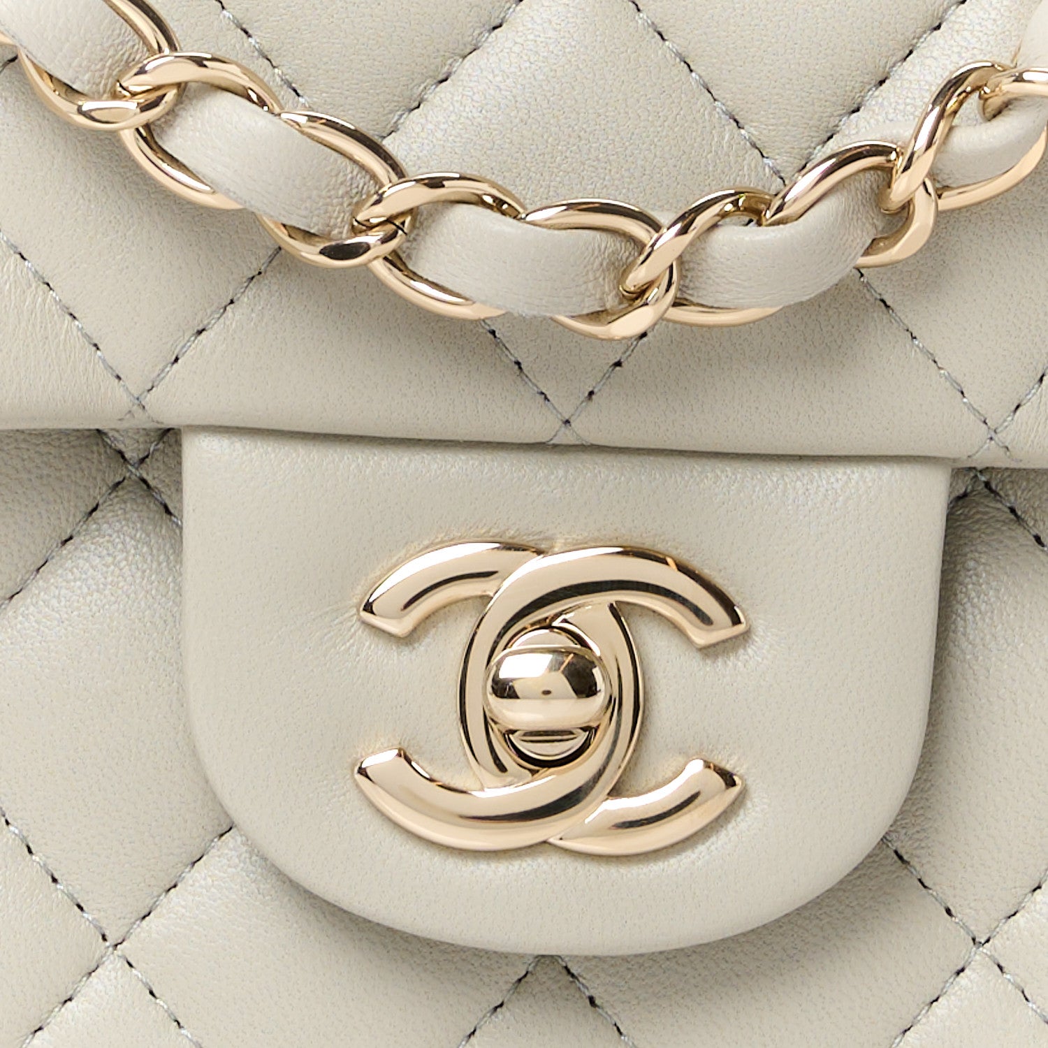 Chanel Lambskin Quilted Mini Rectangular Flap Grey 9 of 12