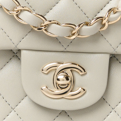 Chanel Lambskin Quilted Mini Rectangular Flap Grey 9 of 12
