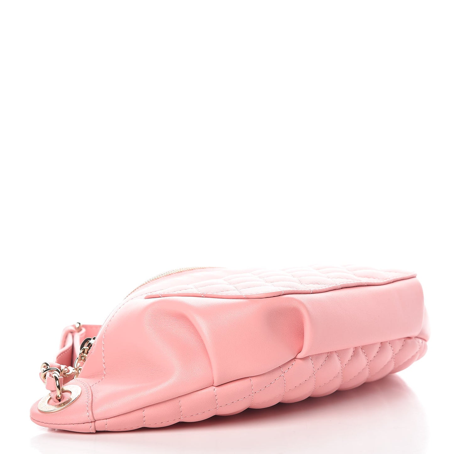Lambskin Quilted Bi Waist Bag Fanny Pack Pink