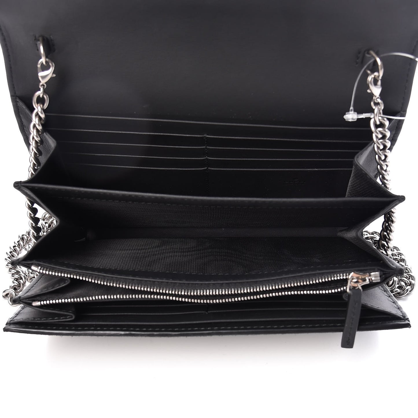 Suede Mini Dionysus Chain Wallet Black