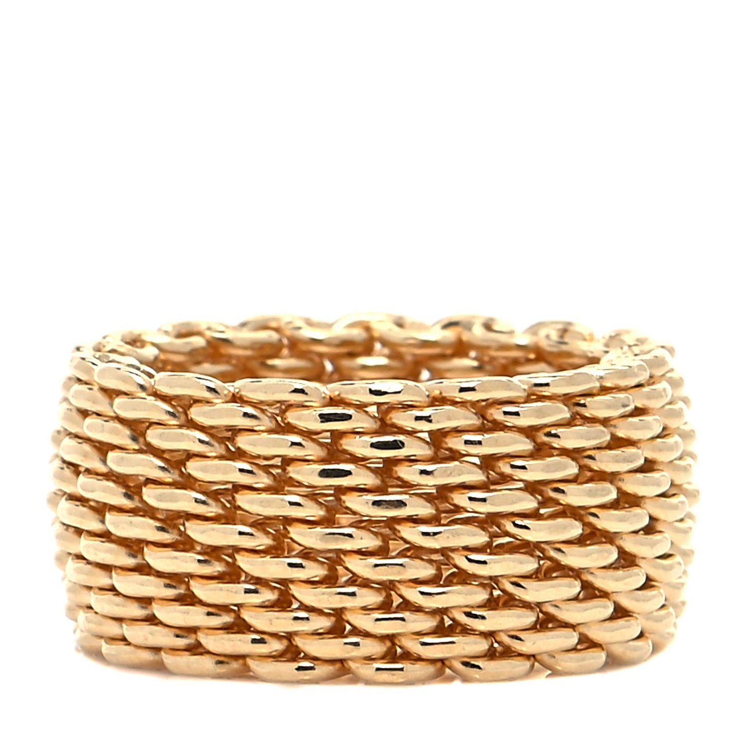 18K Yellow Gold Wide Somerset Mesh Ring 50 5.25