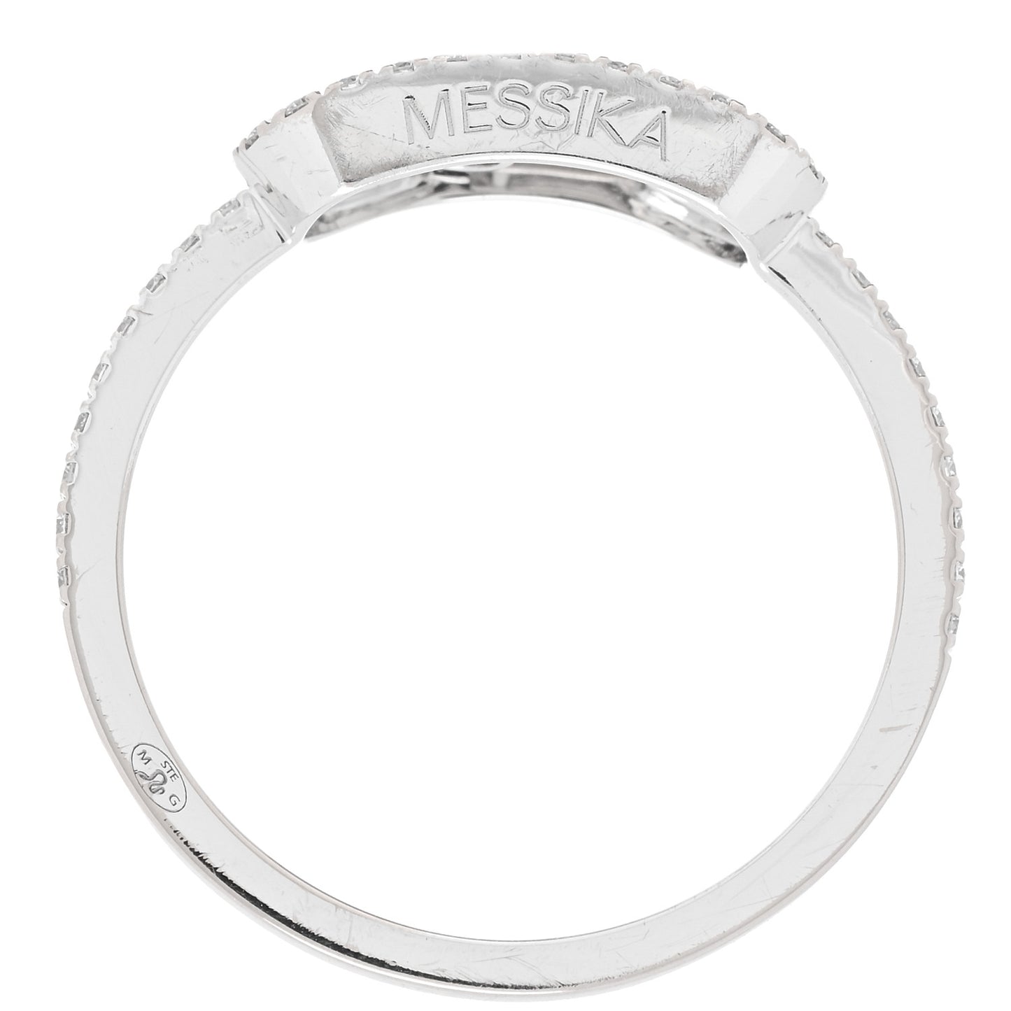 18K White Gold Diamond Move Uno Pave Ring 55 7.25
