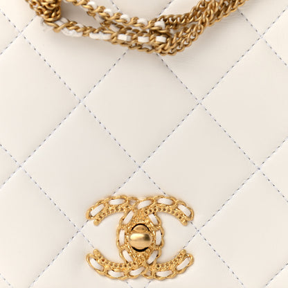 Chanel Lambskin Quilted Chain Flap White 8 of 12