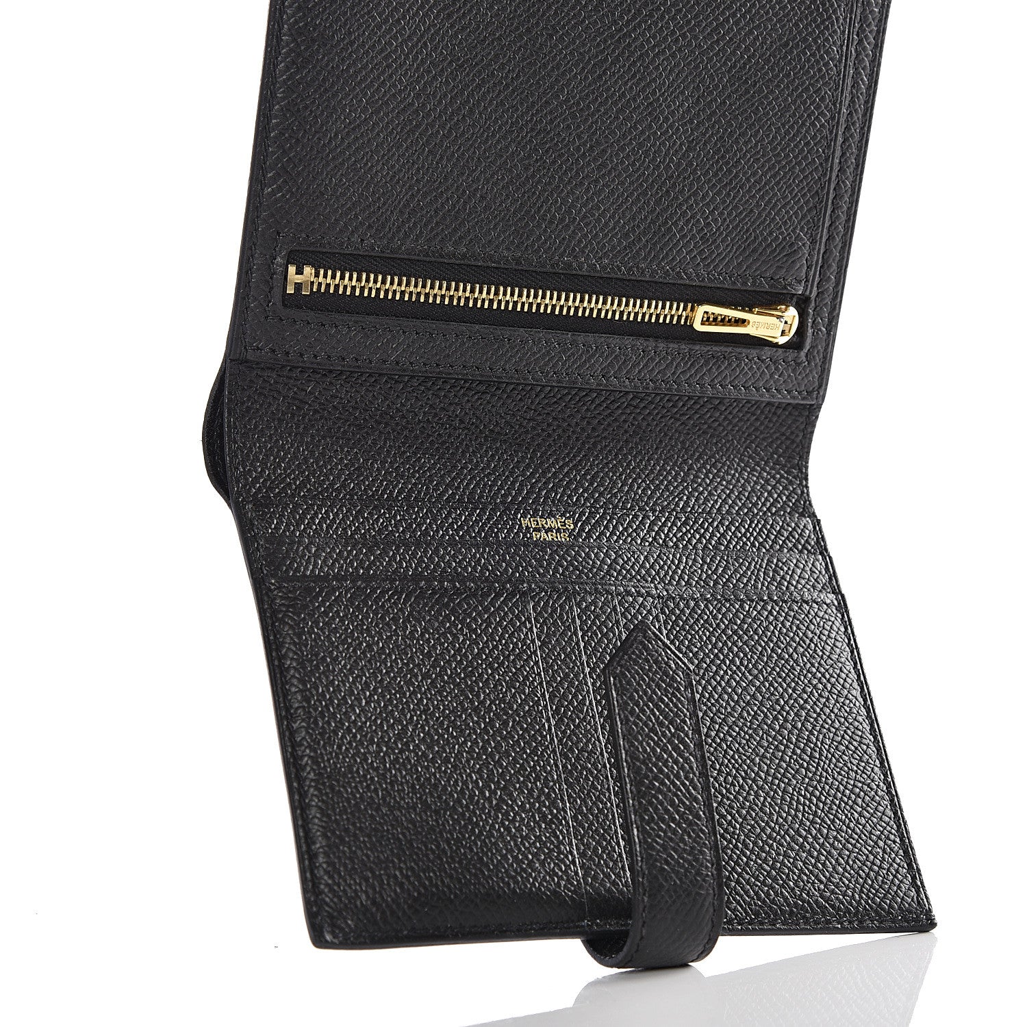 Hermes Epsom Bearn Compact Wallet Black 4 of 13