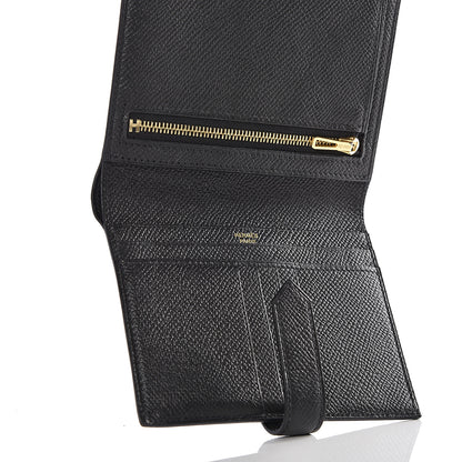 Hermes Epsom Bearn Compact Wallet Black 4 of 13