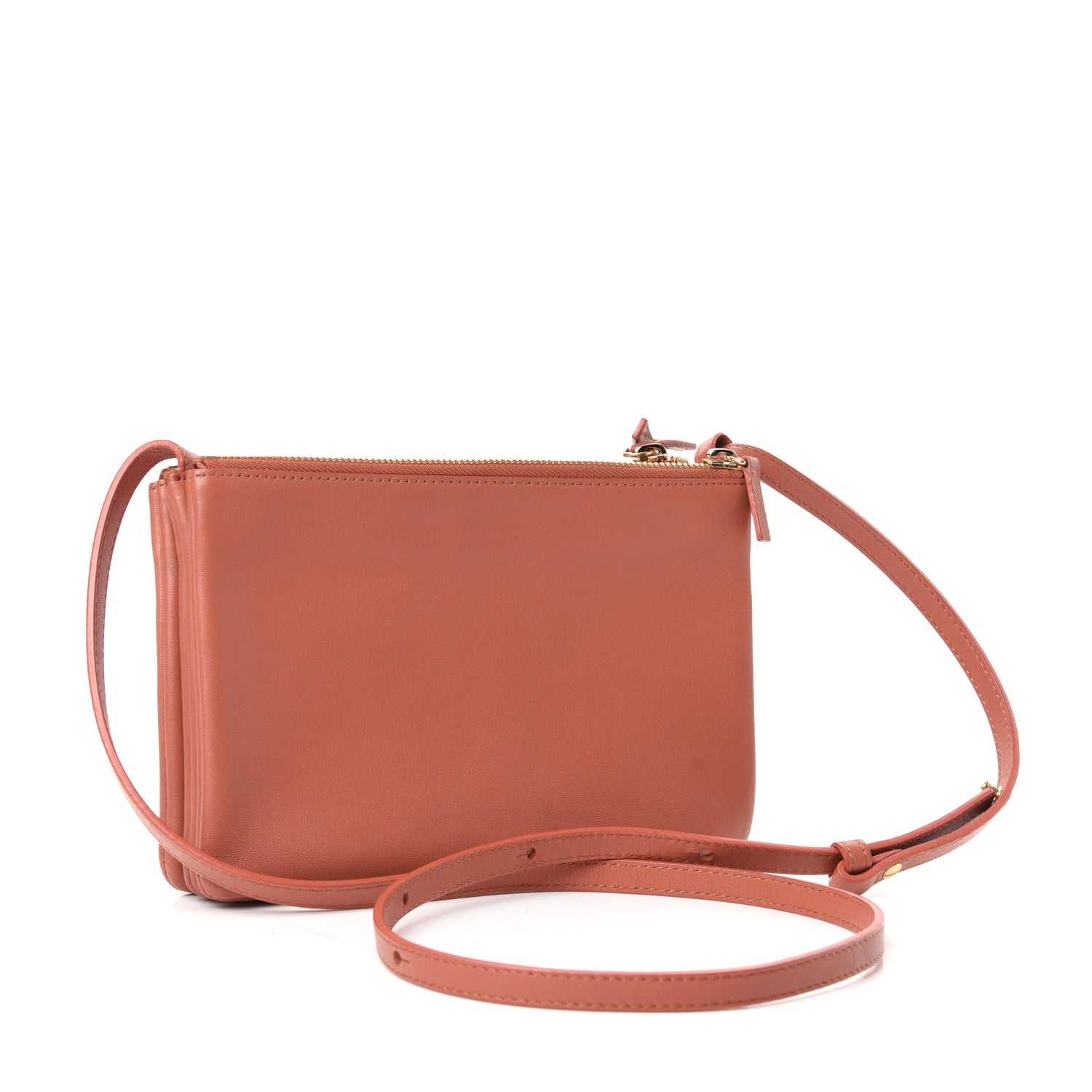 Celine Lambskin Small Trio Crossbody Bag Tan 3 of 9