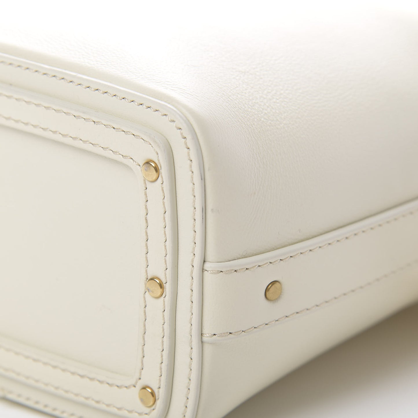 Smooth Calfskin Mini Roy Bucket Bag Natural White