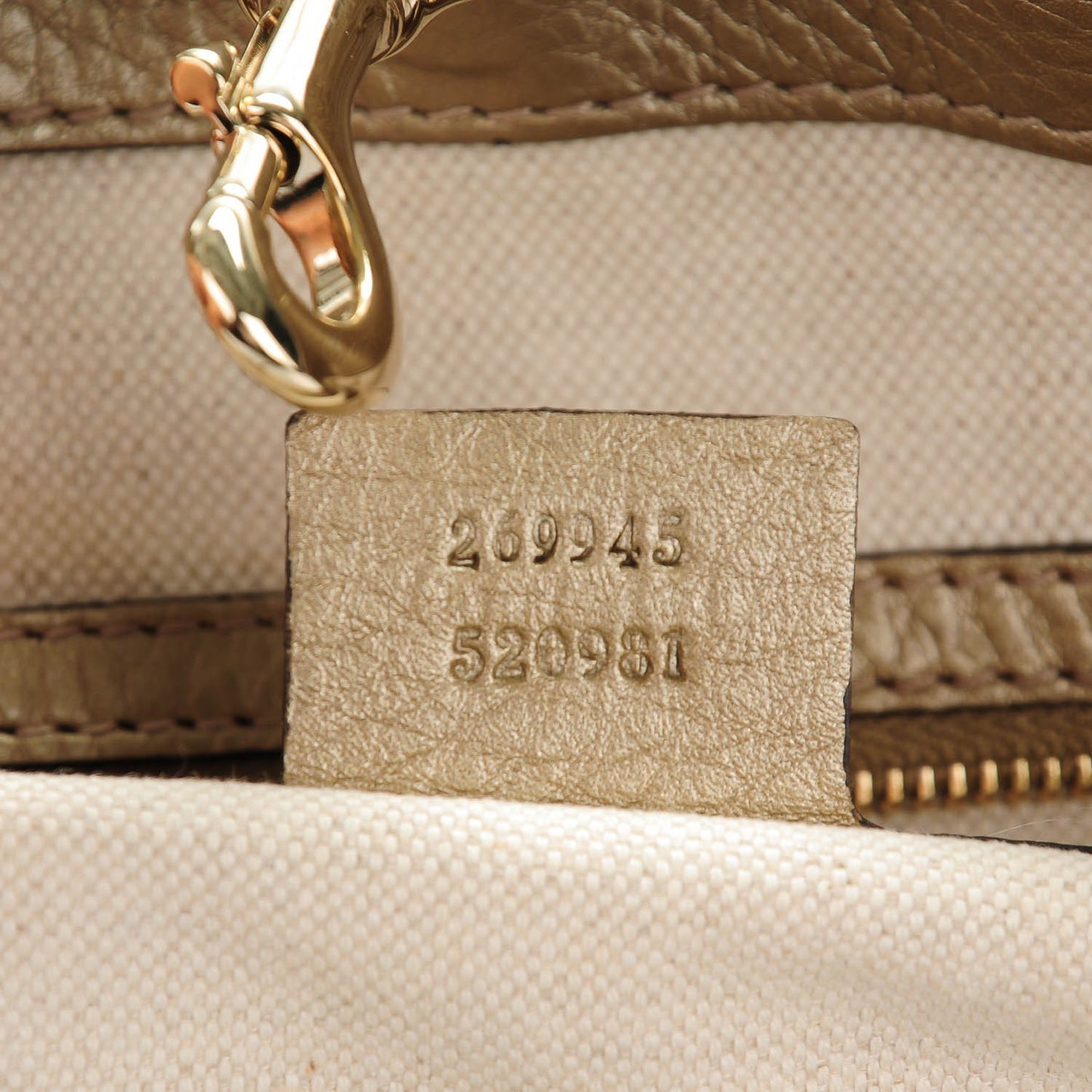 Metallic Pebbled Calfskin Medium Bella Tote Gold