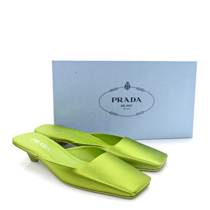 Prada Satin Modellerie Mules 38.5 Felce 9 of 9