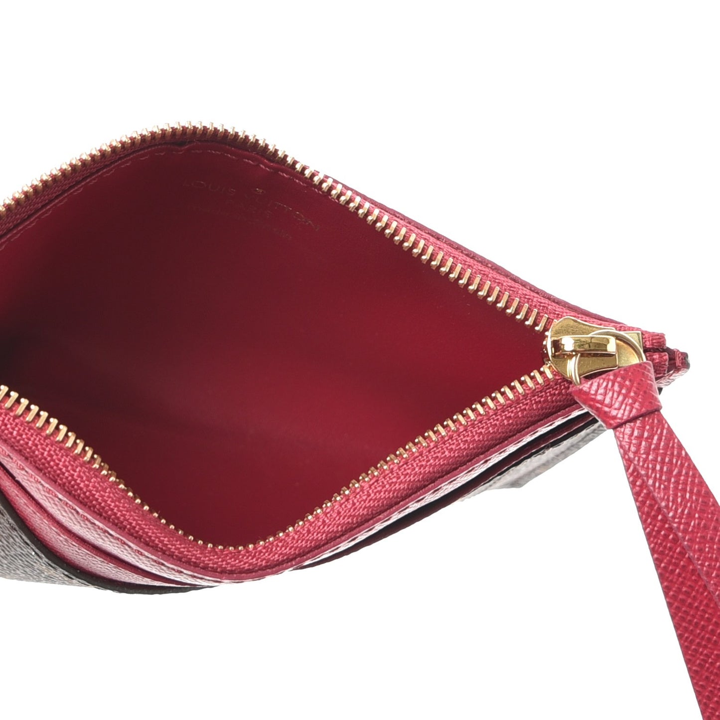 Monogram Zipped Card Holder Fuchsia