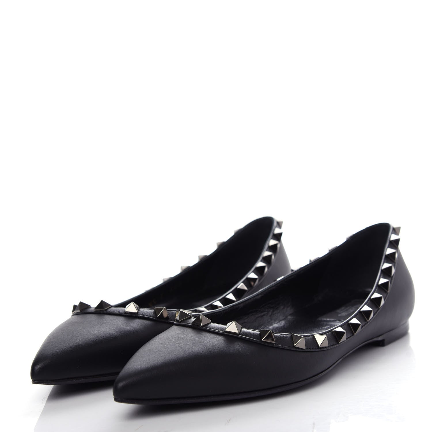 Valentino Garavani Nappa Rockstud Ballerina Flats 37 Black 3 of 11