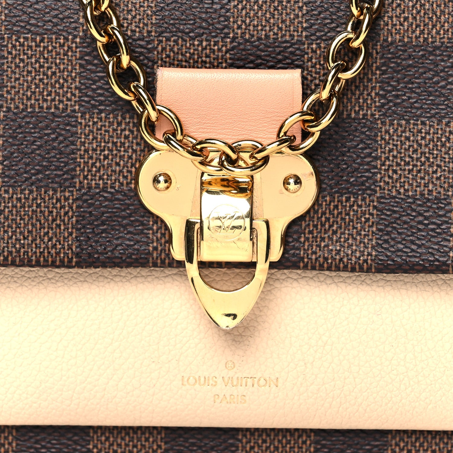 Louis Vuitton Damier Ebene Vavin Chain Wallet Creme 8 of 12