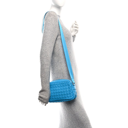 Bottega Veneta Calfskin Intrecciato Small Camera Bag Pool Blue 2 of 11