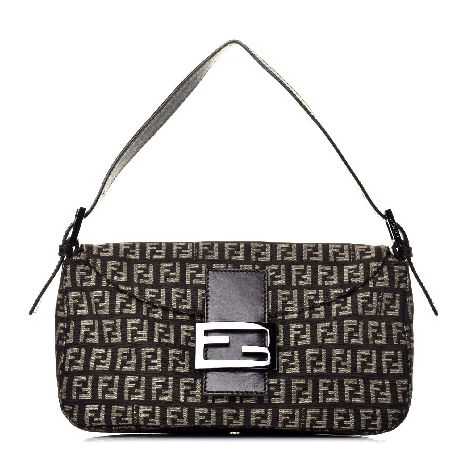 Fendi Zucchino Vitello Baguette Testa di Moro Beige 1 of 8