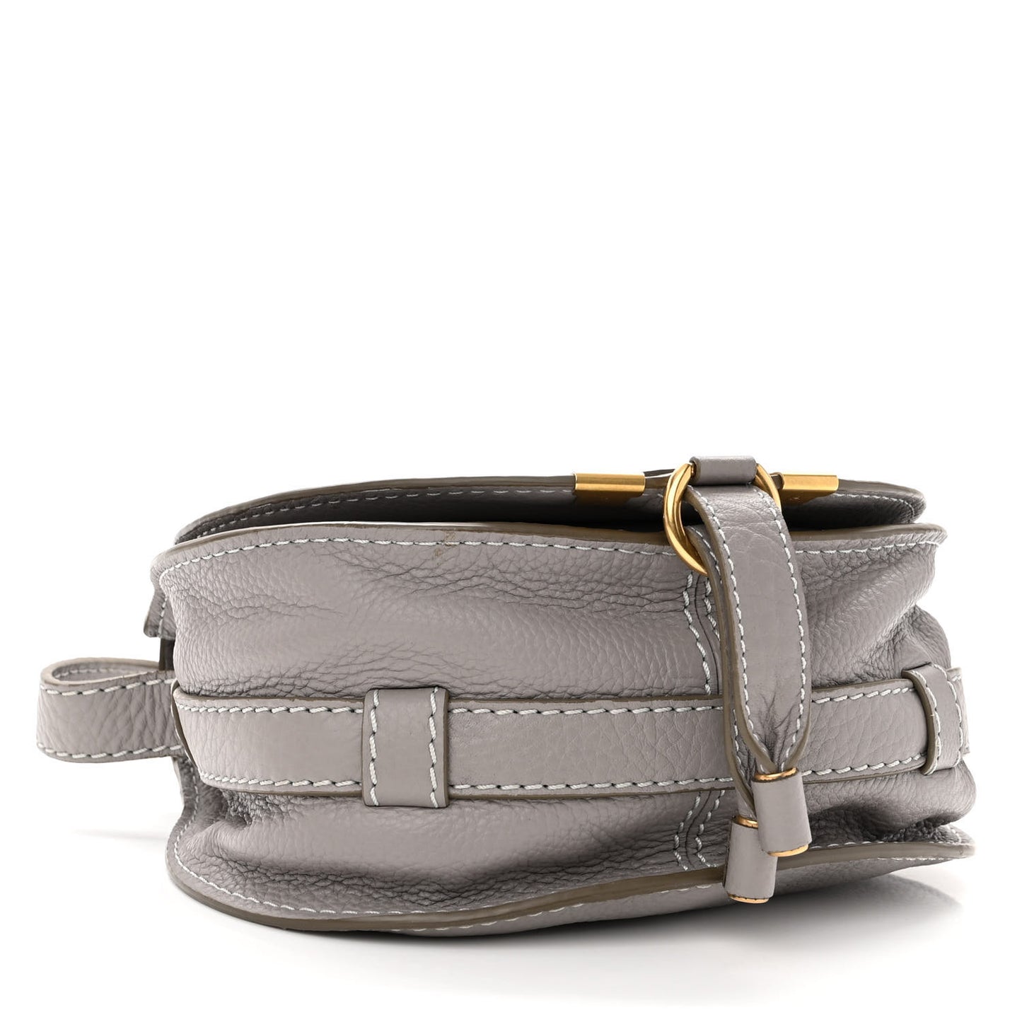 Calfskin Mini Marcie Round Crossbody Bag Cashmere Grey